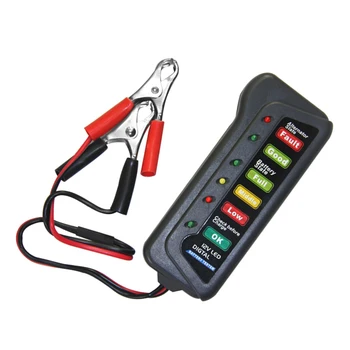 12V LED Digital Battery Tester Battery Alternator Tester Battery Level Monitor 6 LED Light Display For Car For Motorcycle Trucks 
12V LED Digital Battery Tester Battery Alternator Tester Battery Level Monitor 6 LED Light Display For Car For Motorcycle Trucks