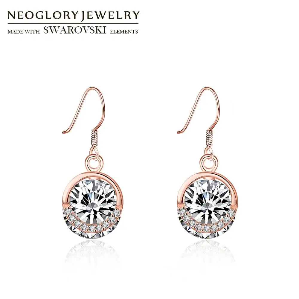 Neoglory S925 Sterling Silver & Zircon Rose Gold Color Dangle Earrings Classic Round Shining Style For Lady Brincos Bijoux Gifts
Neoglory S925 Sterling Silver & Zircon Rose Gold Color Dangle Earrings Classic Round Shining Style For Lady Brincos Bijoux Gifts