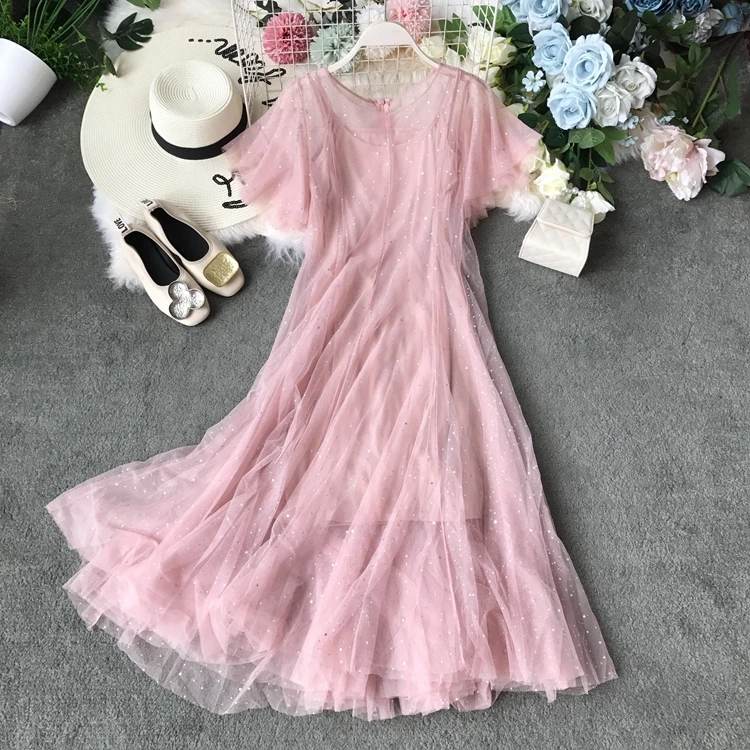 Women Chic Sequin Sweet Casual Dress Lady Round Neck Short Sleeve Elegant Party Club Night Vestidos Verano F620
Women Chic Sequin Sweet Casual Dress Lady Round Neck Short Sleeve Elegant Party Club Night Vestidos Verano F620