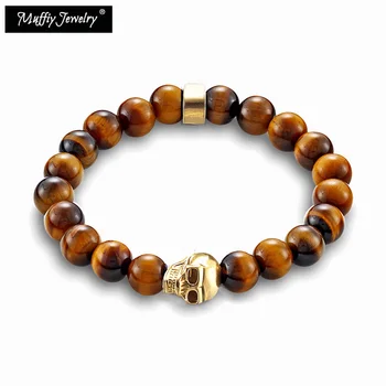 Skull Bead & 8mm Tiger's Eye Beads Bracelet,Europe Style Good Punk Jewelry For Women,2018 Fashion Gift In Silver,Super Deals
Skull Bead & 8mm Tiger's Eye Beads Bracelet,Europe Style Good Punk Jewelry For Women,2018 Fashion Gift In Silver,Super Deals