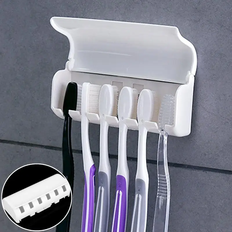 White Plastic Wall Mount Toothbrush Holder Home Bathroom Toothbrush Spin Brush Suction Holder Stand With Cover Double-sided Tape
White Plastic Wall Mount Toothbrush Holder Home Bathroom Toothbrush Spin Brush Suction Holder Stand With Cover Double-sided Tape
