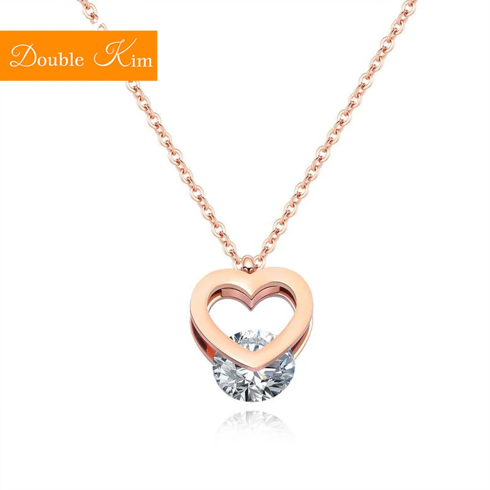 Zircon Love Heart Pendant Necklace Rose Gold Color Chain Necklace Titanium Stainless Steel Fashion Trendy Women Jewelry Gift
Zircon Love Heart Pendant Necklace Rose Gold Color Chain Necklace Titanium Stainless Steel Fashion Trendy Women Jewelry Gift