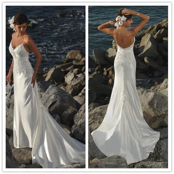 vestido de noiva 2017 New Stretch Satin Spaghetti Strap Beading Applique White / Ivory Beach Wedding Dresses #1131
vestido de noiva 2017 New Stretch Satin Spaghetti Strap Beading Applique White / Ivory Beach Wedding Dresses #1131