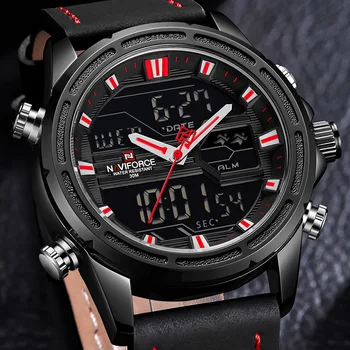 NAVIFORCE Men Leisure Sport Watches Military Leather waterproof Quartz Wrist Watch Men Date Analog LED Clock Relogio Masculino
NAVIFORCE Men Leisure Sport Watches Military Leather waterproof Quartz Wrist Watch Men Date Analog LED Clock Relogio Masculino