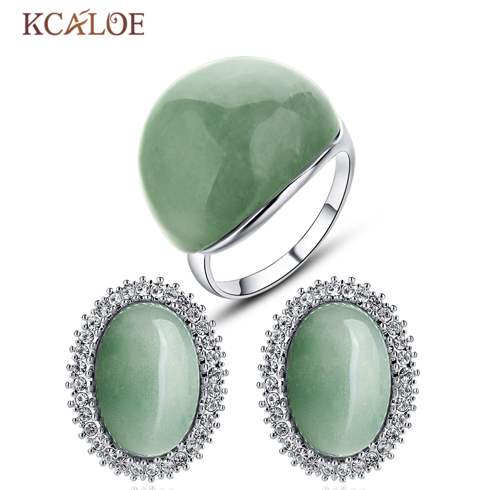 KCALOE Stones Women Jewelry Set Natural Big Stone Adjustable Size Ring Austria Crystal Rhinestone Earrings Wedding Jewelry Sets
KCALOE Stones Women Jewelry Set Natural Big Stone Adjustable Size Ring Austria Crystal Rhinestone Earrings Wedding Jewelry Sets
