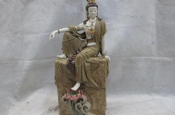 China Pottery WuCai porcelain Free GuanYin Kwan-Yin Bodhisattva Buddha Sit Rock
China Pottery WuCai porcelain Free GuanYin Kwan-Yin Bodhisattva Buddha Sit Rock