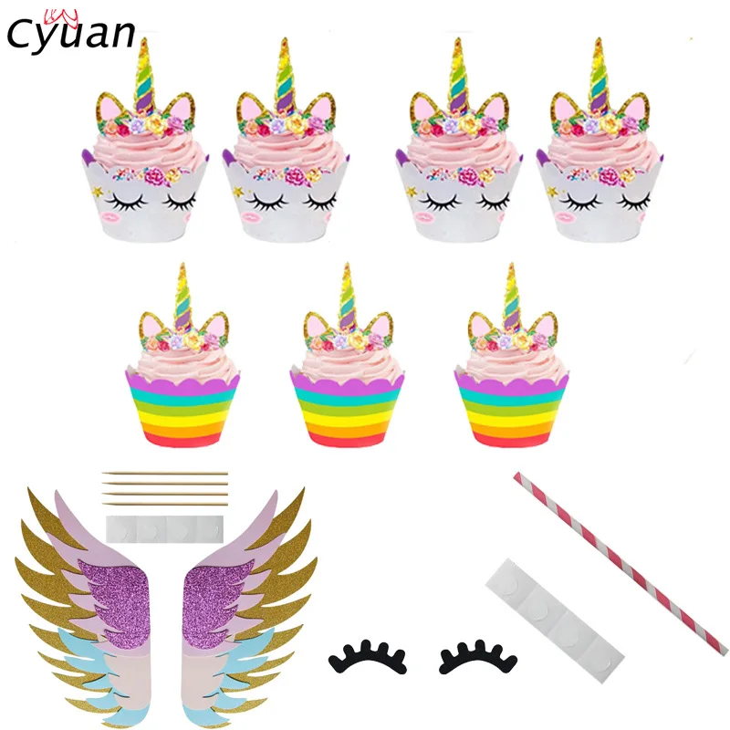 Cyuan Unicorn Party Rainbow Cupcake Wrappers Cake Toppers Decorating Baby Shower Wedding Decoration Birthday Party Suplies
Cyuan Unicorn Party Rainbow Cupcake Wrappers Cake Toppers Decorating Baby Shower Wedding Decoration Birthday Party Suplies