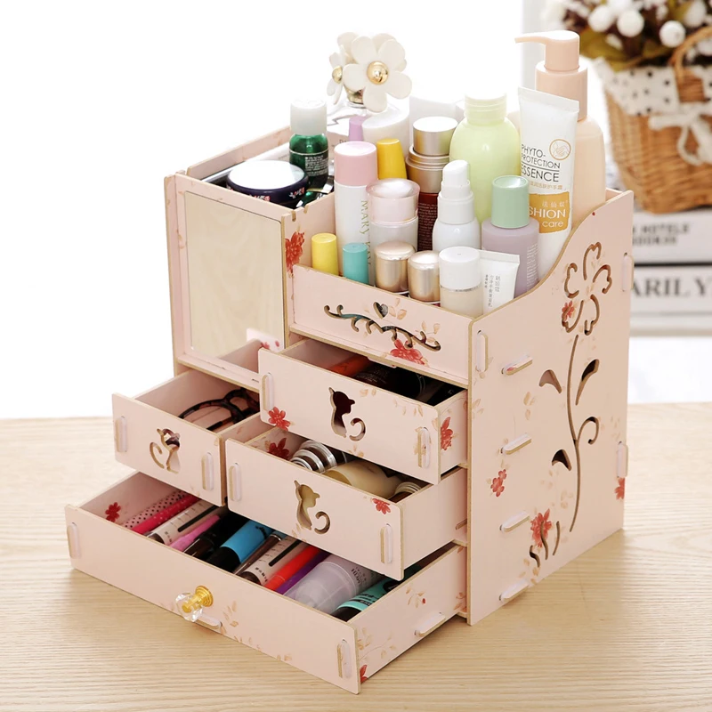 Wooden Makeup Organizer 4 Layer Cosmetic Container with Drawer Mirror Jewelry Container High-capacity Stationery Storage Case
Wooden Makeup Organizer 4 Layer Cosmetic Container with Drawer Mirror Jewelry Container High-capacity Stationery Storage Case
