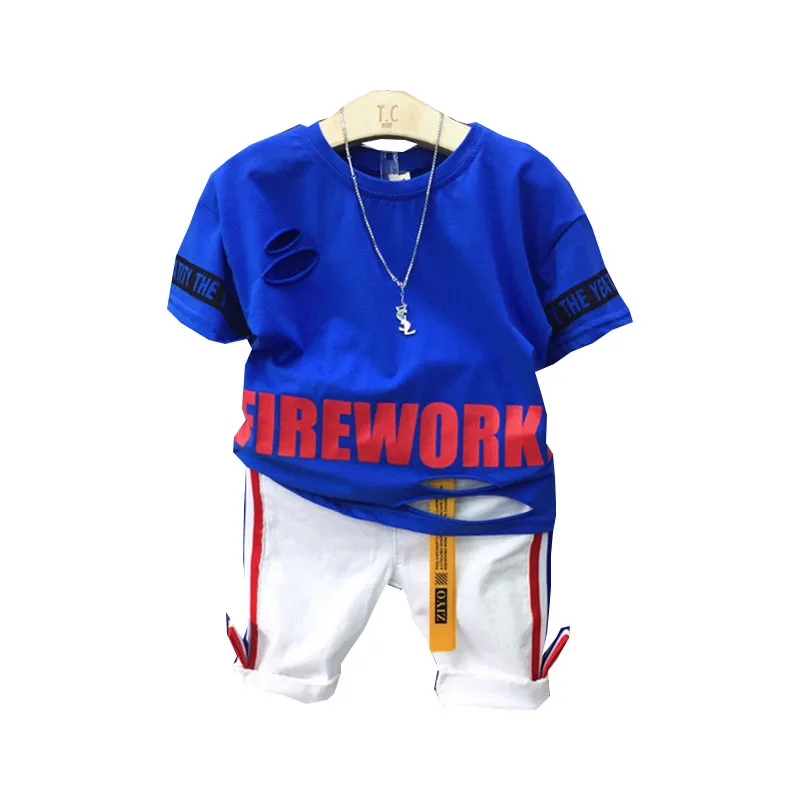 DFXD Baby Boy Summer Clothes 2017 Fashion Short Sleeve Letter Print Blue T-shirt+White Jeans Pant Toddler Boys Clothing Set 2-8Y
DFXD Baby Boy Summer Clothes 2017 Fashion Short Sleeve Letter Print Blue T-shirt+White Jeans Pant Toddler Boys Clothing Set 2-8Y