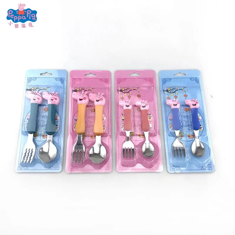 Hot Selling New Peppa Pig Children's Tableware 4 Piece Set 0riginal Box Packaging Cartoon Action Figure Model Grip Spoon Fork
Hot Selling New Peppa Pig Children's Tableware 4 Piece Set 0riginal Box Packaging Cartoon Action Figure Model Grip Spoon Fork