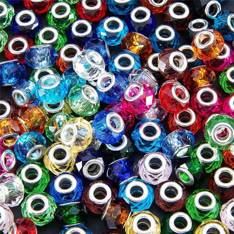 20pcs Assorted Color Cut Faceted Large Hole Glass Beads Fit Pandora Bracelet European Beads Chain Necklace for Jewelry Making
20pcs Assorted Color Cut Faceted Large Hole Glass Beads Fit Pandora Bracelet European Beads Chain Necklace for Jewelry Making