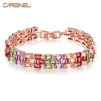 CARSINEL New Luxury Colourful Cubic Zircon Bracelet Bangles for Women Charm Bridal Wedding Bracelet BR0154
CARSINEL New Luxury Colourful Cubic Zircon Bracelet Bangles for Women Charm Bridal Wedding Bracelet BR0154