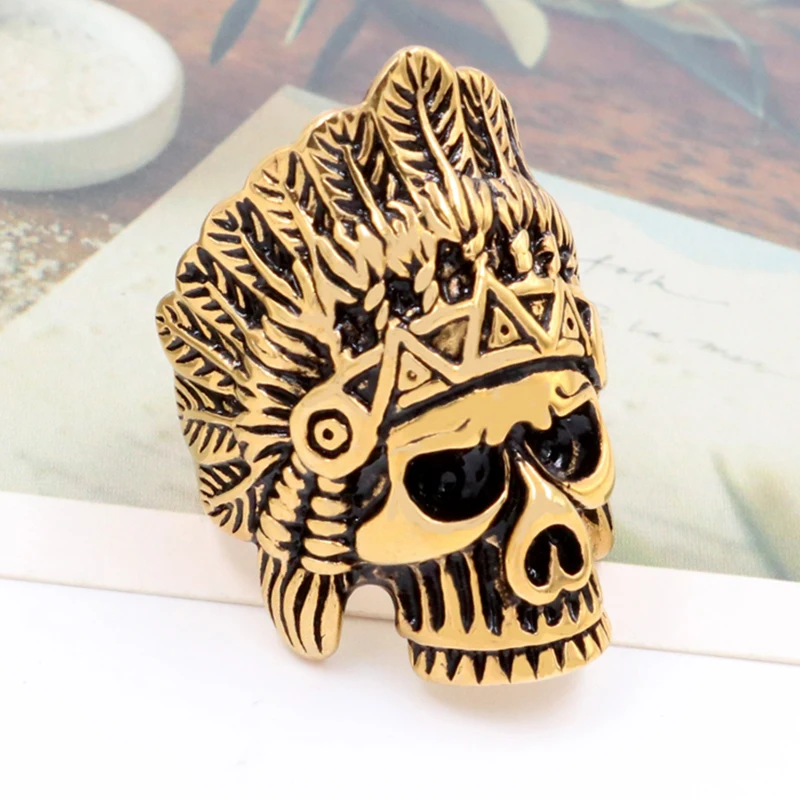 Fashion Biker Stainless Steel Ring Men Tribe Apache Indian Chief Head Ring Size 7-13 Punk Rocker Figure Jewelry Free shipping
Fashion Biker Stainless Steel Ring Men Tribe Apache Indian Chief Head Ring Size 7-13 Punk Rocker Figure Jewelry Free shipping