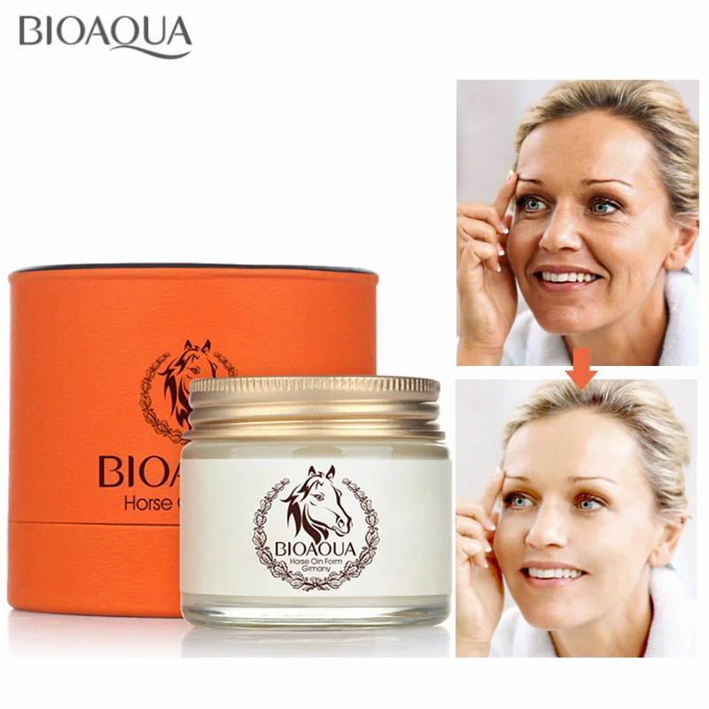 

BIOAQUA Anti-Aging Day Cream Horse Oil Ointment Whitening Moisturizing Spot Remover Anti Wrinkle Face Lift Cream Skin Care 70g