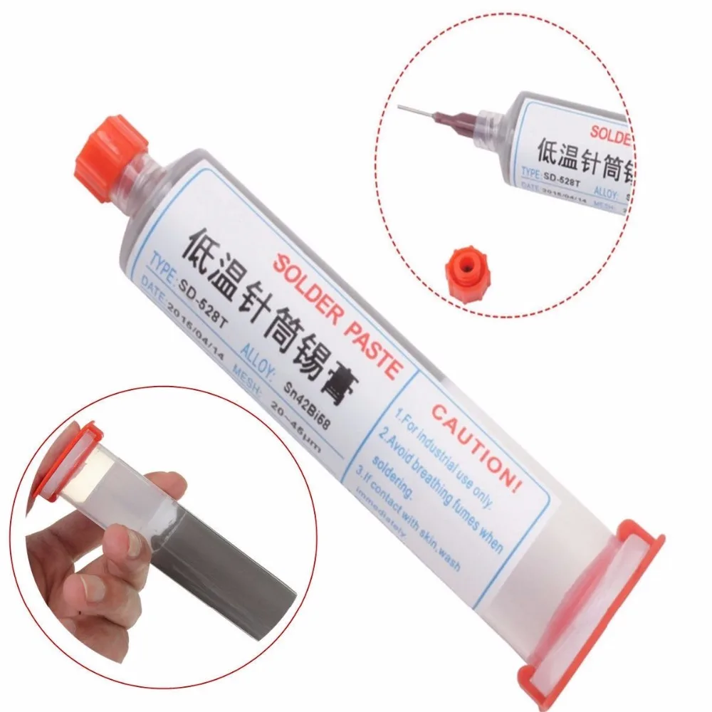 100% оригинальная 100g Sn42Bi58 SD-528T низкотемпературная SMT светодиодсветодиодный