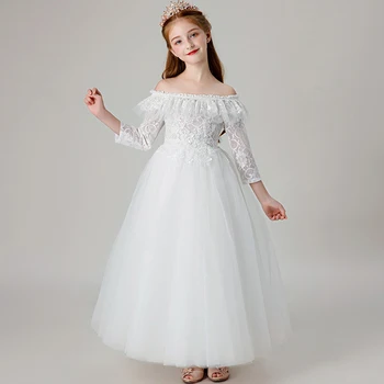 White Color Children Girls Elegant Shoulderless Collar Model Show Catwalk Piano Pageant Lace Dress Toddler Teens Holiday Dress
White Color Children Girls Elegant Shoulderless Collar Model Show Catwalk Piano Pageant Lace Dress Toddler Teens Holiday Dress