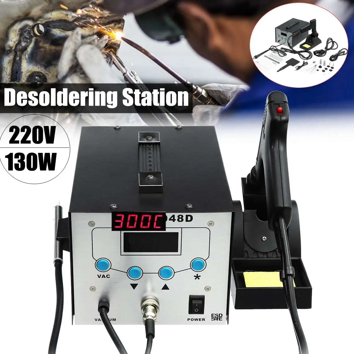 YIHUA 8586 2 in 1 220V 700W ESD Soldering Station LED Digital Solder Iron Desoldering Station BGA Rework Solder Station
YIHUA 8586 2 in 1 220V 700W ESD Soldering Station LED Digital Solder Iron Desoldering Station BGA Rework Solder Station