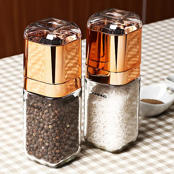 180ml Simple Fashion Glass Bottle Practical Golden Pepper Hand Grinder Pepper Salt Mill Grinder Kitchen Tool Drop Shipping
180ml Simple Fashion Glass Bottle Practical Golden Pepper Hand Grinder Pepper Salt Mill Grinder Kitchen Tool Drop Shipping