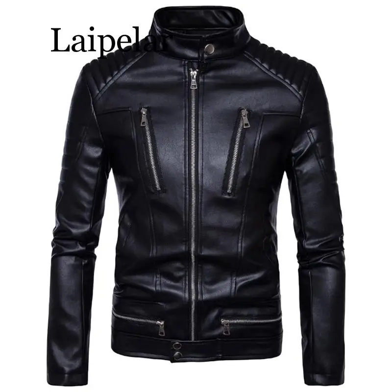 Laipelar Newest British Motorcycle Leather Jacket Men Classic Design Multi-Zippers Biker Jackets Male Bomber Leather Jackets Coa
Laipelar Newest British Motorcycle Leather Jacket Men Classic Design Multi-Zippers Biker Jackets Male Bomber Leather Jackets Coa