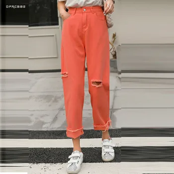 Candy Color Boyfriend Ripped Jeans Woman 2019 Summer Streetwear High Waist Jean Denim Pencil Pants With Hole Femme
Candy Color Boyfriend Ripped Jeans Woman 2019 Summer Streetwear High Waist Jean Denim Pencil Pants With Hole Femme