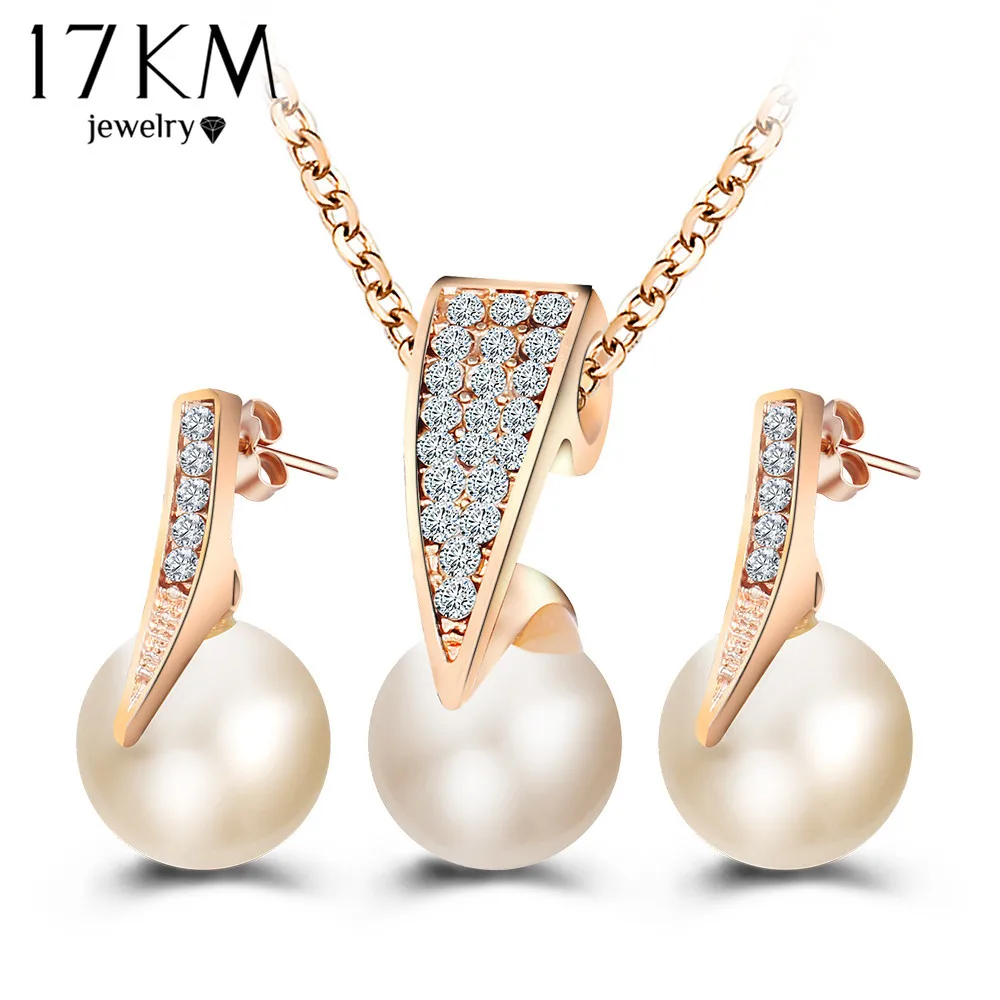 17KM Fashion Imitation Pearl Jewelry Sets Rhinestone Gold Color Necklace Sets for Women Bridal Wedding Water Drop Earrings
17KM Fashion Imitation Pearl Jewelry Sets Rhinestone Gold Color Necklace Sets for Women Bridal Wedding Water Drop Earrings