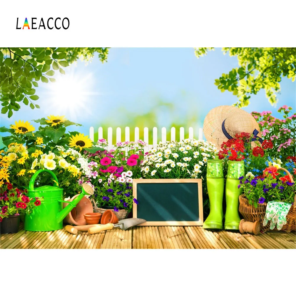 Laeacco Garden Flowers Tools Shoes Basket Blackboard Photography Background Customized Photographic Backdrops For Photo Studio
Laeacco Garden Flowers Tools Shoes Basket Blackboard Photography Background Customized Photographic Backdrops For Photo Studio