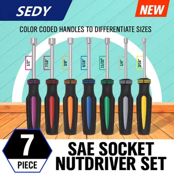 SEDY 7Pcs Inch Hollow-Shaft Nut Driver Set Hex Bit Socket Nut Key Wrench Screwdriver Car Bike Repair Nutdriver Hand Tool Set
SEDY 7Pcs Inch Hollow-Shaft Nut Driver Set Hex Bit Socket Nut Key Wrench Screwdriver Car Bike Repair Nutdriver Hand Tool Set