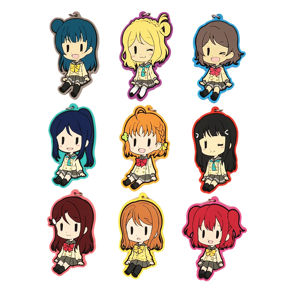Love Live Lovelive Sunshine аниме Yoshiko Chika Hanamaru Ruby You Dia Riko Kanan Mari Aqours резиновый брелок | Игрушки и