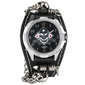 2018 Hot Sale Fashion Cool Punk Rock Style Wristwatches Skull Bullets Hanging Leather Bracelet Big Dial for Girls Boy's Gifts
2018 Hot Sale Fashion Cool Punk Rock Style Wristwatches Skull Bullets Hanging Leather Bracelet Big Dial for Girls Boy's Gifts