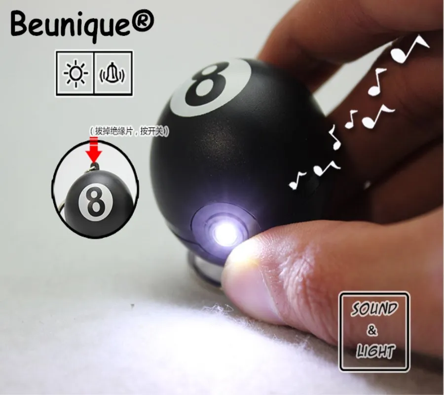 Creative Snoooker Black Ball N0.8 Keychain Flash light & Sound LED Keychain Gift Accessories 10pcs/lot
Creative Snoooker Black Ball N0.8 Keychain Flash light & Sound LED Keychain Gift Accessories 10pcs/lot