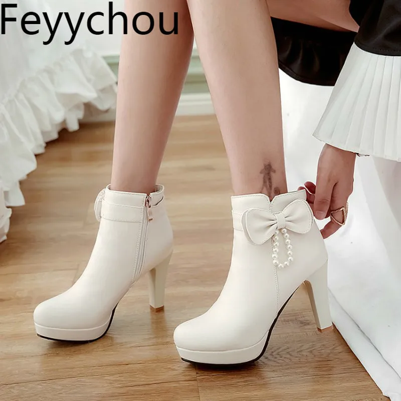 Women Boots Autumn Winter Super High Heel Pu Ankle Round Toe Zip String Bead Chelsea Shoes 2019 New Sexy Fashion Casual Black
Women Boots Autumn Winter Super High Heel Pu Ankle Round Toe Zip String Bead Chelsea Shoes 2019 New Sexy Fashion Casual Black