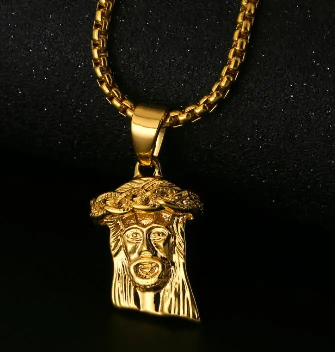 Hip Hop Men Women Gold Color Masked Jesus Face Head Christ Pendant Necklace Bling Jesus Piece Jewelry Cuban Twist Chain Gift
Hip Hop Men Women Gold Color Masked Jesus Face Head Christ Pendant Necklace Bling Jesus Piece Jewelry Cuban Twist Chain Gift