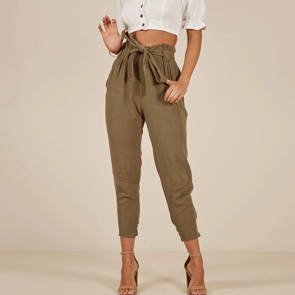Dower Me women's Elegant OL Cotton high waist harem pants bow tie drawstring sweet pockets green casual trousers pantaloons 2018
Dower Me women's Elegant OL Cotton high waist harem pants bow tie drawstring sweet pockets green casual trousers pantaloons 2018