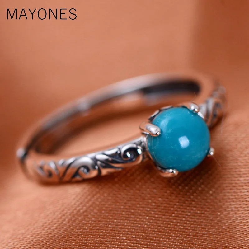100% Real 925 Sterling Silver Rings For Women Claws Setting Turquoises Stone Opening Ring Free Shipping
100% Real 925 Sterling Silver Rings For Women Claws Setting Turquoises Stone Opening Ring Free Shipping