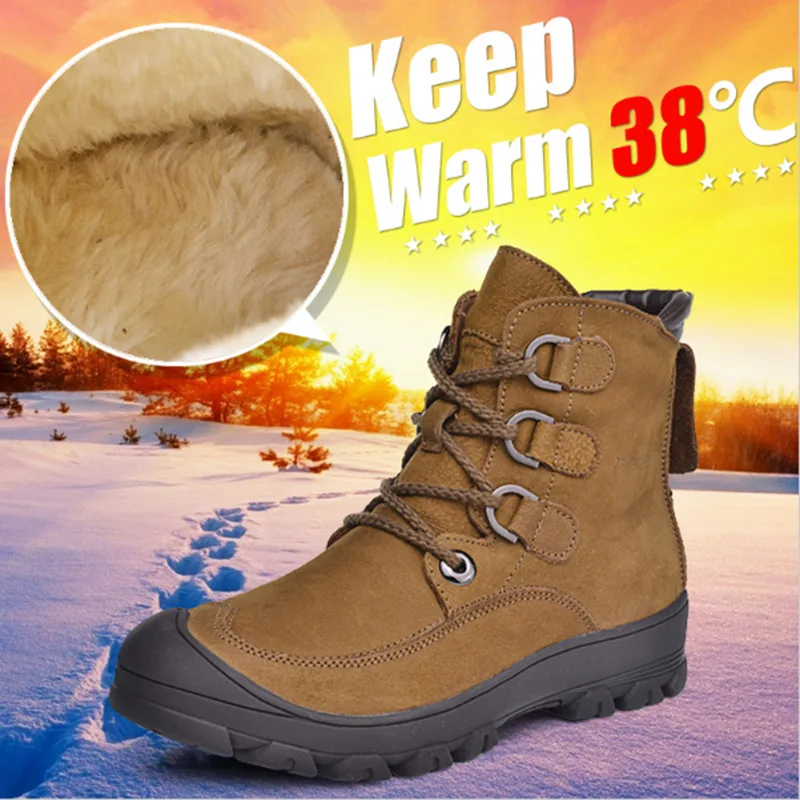 YD-EVER Winter Men Boots for Russian Cow Genuine Leather Warm Plush Lace Up Ankle Snow Boots Men Casual Martins Shoes
YD-EVER Winter Men Boots for Russian Cow Genuine Leather Warm Plush Lace Up Ankle Snow Boots Men Casual Martins Shoes
