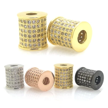 New 9mm*10mm Micro Pave Clear Cubic Zirconia Cloum Beads,CZ MIcro Pave Round Tube Beads Fit Charm Bracelet Necklace Jewelry DIY
New 9mm*10mm Micro Pave Clear Cubic Zirconia Cloum Beads,CZ MIcro Pave Round Tube Beads Fit Charm Bracelet Necklace Jewelry DIY