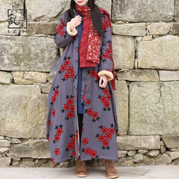 Hisenky Women Winter Cotton Coat Embroidery Trench Coat Imitated Lamb Wool Windbreaker Female Coats Vintage Fleece Trenchcoat
Hisenky Women Winter Cotton Coat Embroidery Trench Coat Imitated Lamb Wool Windbreaker Female Coats Vintage Fleece Trenchcoat