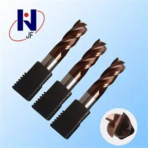 JF TiSiN Coated HRC55 SHANK 4 MM D1*3*D4*50*4T Solid carbide 4 flute flattened end mills with straight cutter
JF TiSiN Coated HRC55 SHANK 4 MM D1*3*D4*50*4T Solid carbide 4 flute flattened end mills with straight cutter