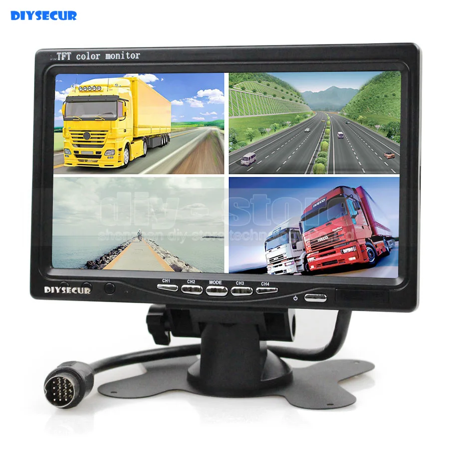 DIYSECUR 7inch 4 Split Quad LCD Screen Display Color Rear View Car Monitor for Car Truck Bus Reversing Camera Monitoring System
DIYSECUR 7inch 4 Split Quad LCD Screen Display Color Rear View Car Monitor for Car Truck Bus Reversing Camera Monitoring System