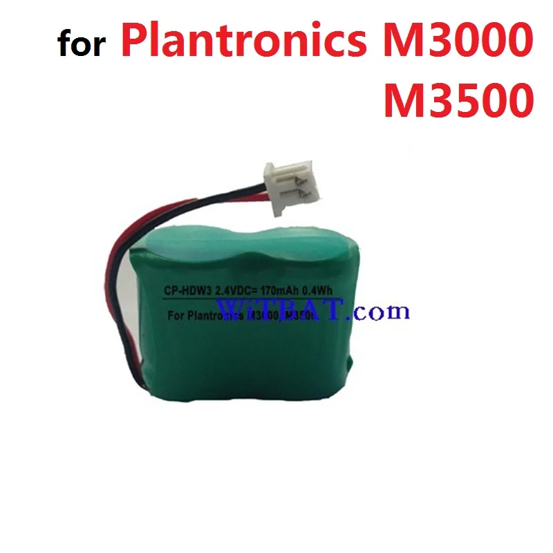 Фото Запасная батарея 2 4 В для наушников Plantronics M3000 M3500 литий-полимерный аккумулятор |