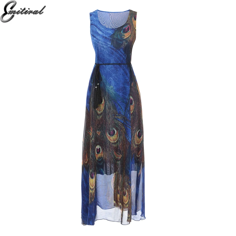 Emitiral 2018 Women Peacock Print Chiffon Summer Dress O Neck Sleeveless Boho Dress Casual Beach Bohemia Party Dress Vestidos
Emitiral 2018 Women Peacock Print Chiffon Summer Dress O Neck Sleeveless Boho Dress Casual Beach Bohemia Party Dress Vestidos