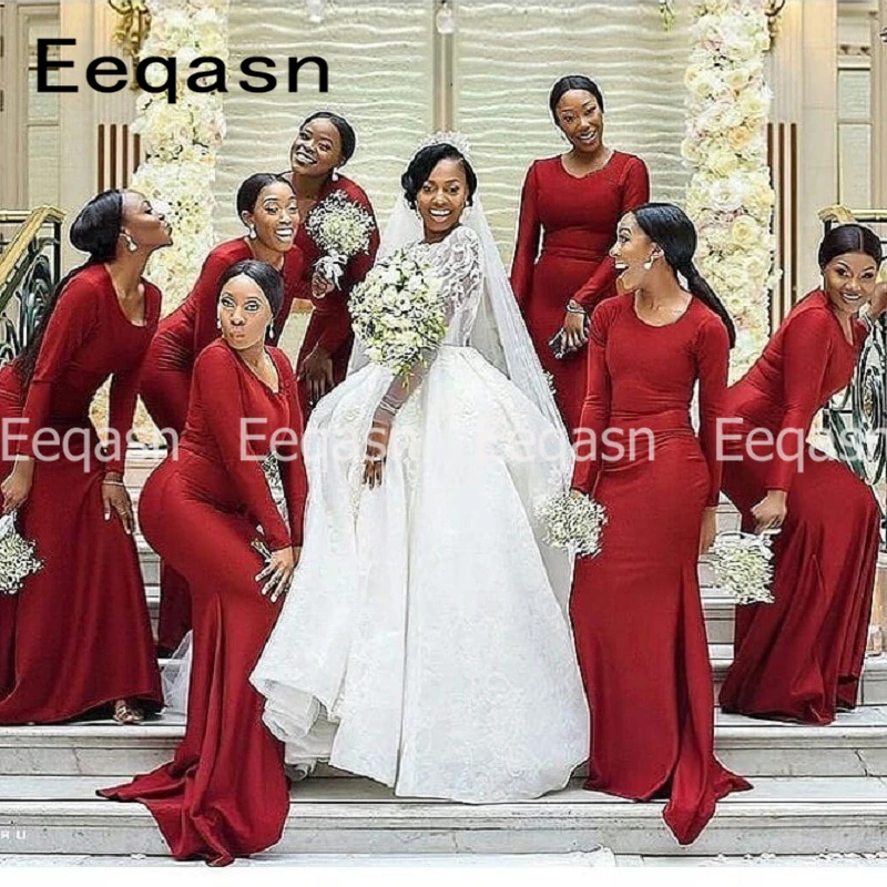 Burgundy Bridesmaid Dress 2019 for Women Black Girls Long Sleeves Mermaid Maid Of Honnor Wedding Guest Party Gown Cheap Online
Burgundy Bridesmaid Dress 2019 for Women Black Girls Long Sleeves Mermaid Maid Of Honnor Wedding Guest Party Gown Cheap Online