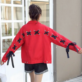 Hchenli Brand 2018 Women Short Jeans Jacket red blue Ladies Elegant denim Jacket zipper outerwear printing fruit outwear
Hchenli Brand 2018 Women Short Jeans Jacket red blue Ladies Elegant denim Jacket zipper outerwear printing fruit outwear