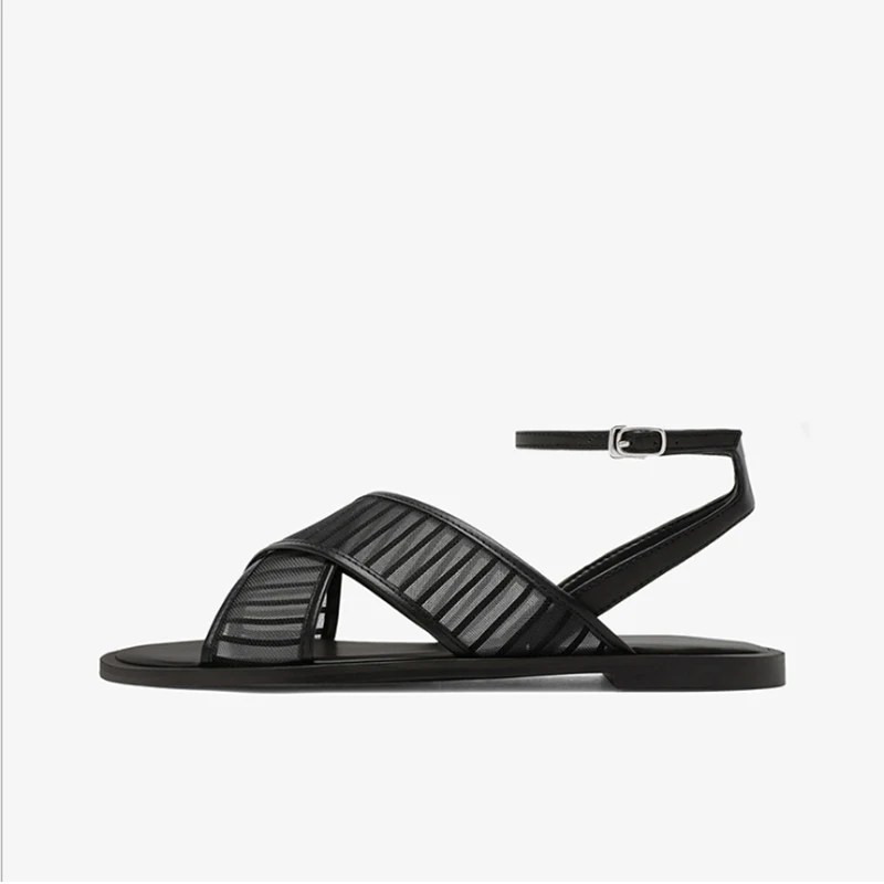 Luxury Brand Designer Fashion Flat With Sandals Women Crossed Air Mesh In Font Of Sandals Ankle Strap With Buckle Causal Shoes
Luxury Brand Designer Fashion Flat With Sandals Women Crossed Air Mesh In Font Of Sandals Ankle Strap With Buckle Causal Shoes