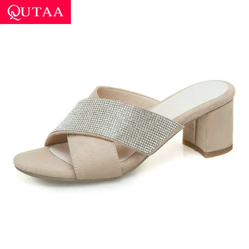 QUTAA 2019 Women Sandals Open-toed Cross Band PU Leather Fashion Mixed Color Square High Heel Slingback Ladies Shoes Size 34-43
QUTAA 2019 Women Sandals Open-toed Cross Band PU Leather Fashion Mixed Color Square High Heel Slingback Ladies Shoes Size 34-43