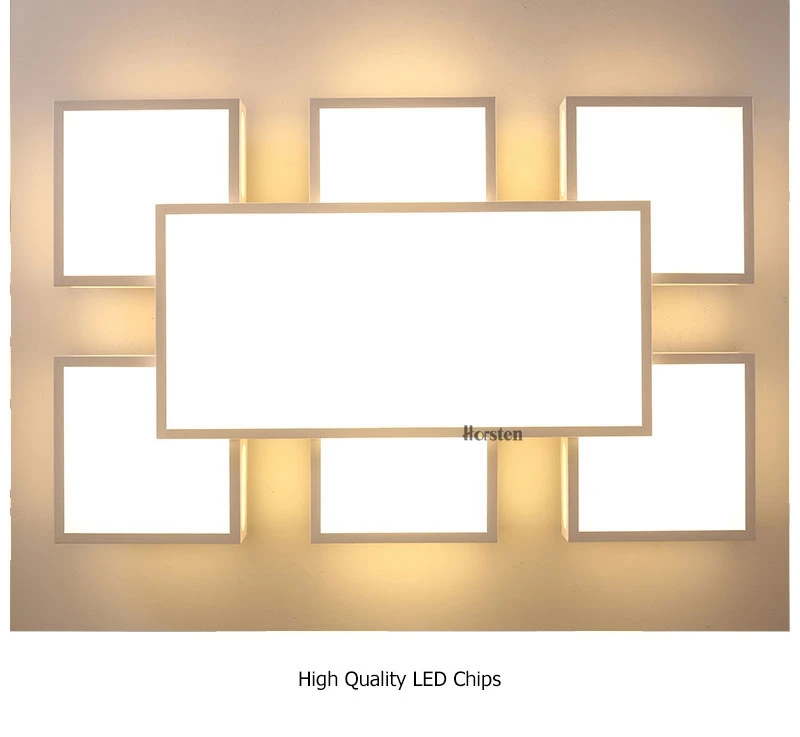 Modern Simple Acrylic LED Ceiling Lights Minimalist Rectangular Ceiling Chandelier Lights Lamp For Living Room Bedroom 220V (15)