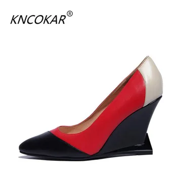 The spring of 2017 the new wedge heels leather shallow mouth show thin pointed comfortable single shoes, fashion shoes
The spring of 2017 the new wedge heels leather shallow mouth show thin pointed comfortable single shoes, fashion shoes