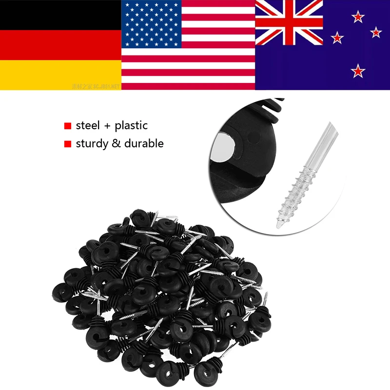 100pcs Short Screw In Ring Insulator For Wood Post Electric Fence Fencing Insulators Electric Meadow Fence Post Accessory
100pcs Short Screw In Ring Insulator For Wood Post Electric Fence Fencing Insulators Electric Meadow Fence Post Accessory