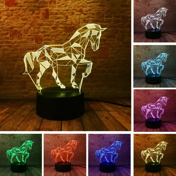 New Stylish 3D Animal Luces Navidad Horse Night Lights 7 Colors Changing LED Kid Visual Sleeping Decor Lamp Xmas New Year Gifts
New Stylish 3D Animal Luces Navidad Horse Night Lights 7 Colors Changing LED Kid Visual Sleeping Decor Lamp Xmas New Year Gifts
