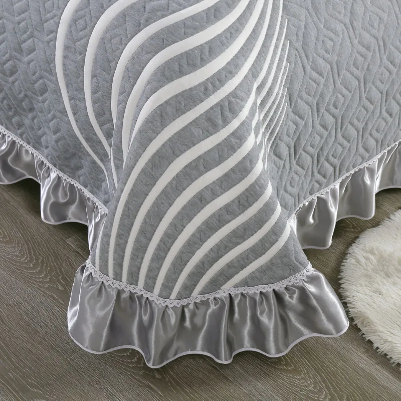 Waliicorners Luxury Knitted Cotton 3 Pieces Bedspread Comforter Set King Queen Size Bed Cover Set Mattress Topper Blanket With Pillowcases 55